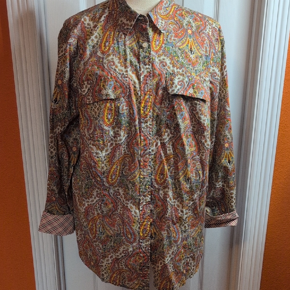 Talbots Multicolor Paisley Blouse